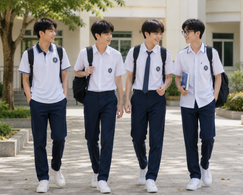 ao so mi trang hoc sinh nam